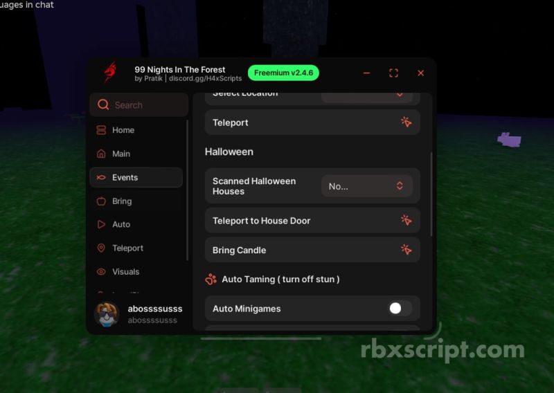 99 nights in the forest: Teleport, Kill Aura, Auto Eat