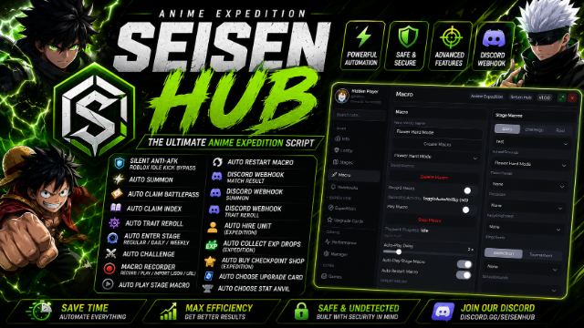Seisen Hub | Auto Farm, Webhooks & Macro