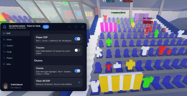 Paint Or Seek — ESP, Auto Shoot, Coin Farm, Aimbot, Freeze!