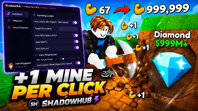 [OP] +1 Mine Per Click ⛏️ | Auto Mine, Auto Buy, & More