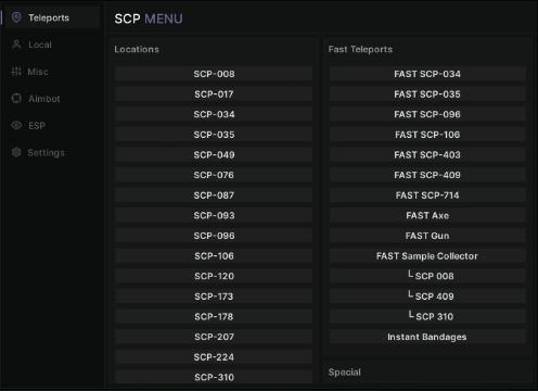 SCP MENU | ESP, Kill Aura, Silent Aim
